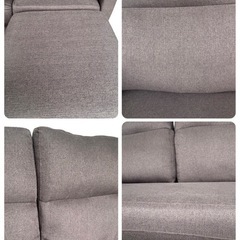 最終値下げ！【美品】3人掛けソファ　カウチソファ　L字ソファスツール付きの画像