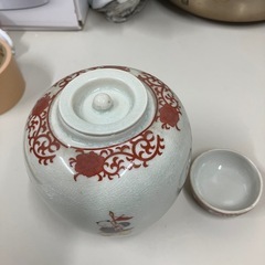 I2506-629 有田焼 一進堂 赤絵唐子茶壺 中古の画像