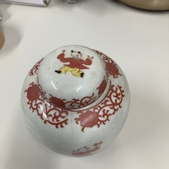 I2506-629 有田焼 一進堂 赤絵唐子茶壺 中古の画像
