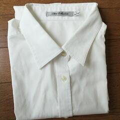ユニクロLサイズ レディース用 七部袖 白ワイシャツの画像