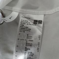 ユニクロLサイズ レディース用 七部袖 白ワイシャツの画像