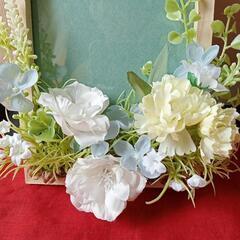 フォトフレーム　ハンドメイド　花の写真立ての画像