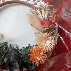 ハンドメイド 花のリースの画像
