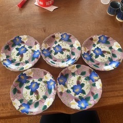 25 青花柄　平皿　5枚セット