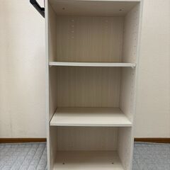 ニトリ 連結できるNカラボ レギュラー 3段(ホワイトウォッシュ) 収納BOX付 バッグハンガー付の画像