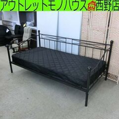 シングルベッド ベッド＆ソファ パイプベッド ブラック デイベッ...