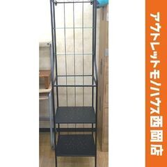 イケア ロンシェール シェルフユニット 高176㎝ ガラス棚4段...
