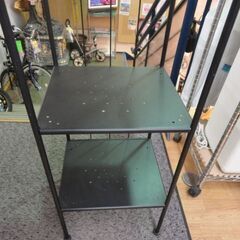 イケア ロンシェール シェルフユニット 高176㎝ ガラス棚4段 スチール棚2段 ブラック 西岡店の画像