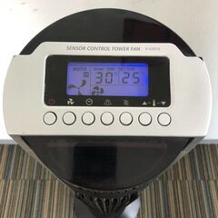☆【動作確認済】フィフティ センサーコントロールタワーファン X-02D/G 液晶パネル リモコン付属 首振り ブラック 2011年製 中古(NF250625)546-15の画像