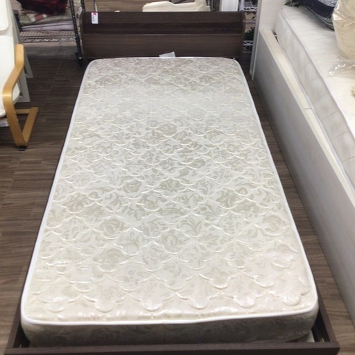 シングルベッド ポケットコイルマットレス ➕ベッドフレームロータイプ