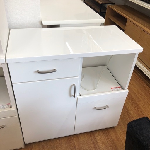 レンジ台　ニトリ　9072 06614 キズスレ有り　程度B ホワイト【取りに来れる方限定】