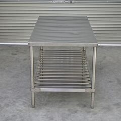 ≪zyt2288ジ≫ ステンレス作業台 幅150cm 奥行75cm 高さ80cm 下段スノコ 支柱φ38mm 店舗/厨房/設備/DIY/ガレージ/中古厨房機器/宮城県仙台市 70619-06の画像