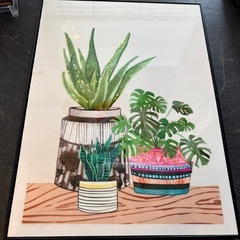 【植物 イラスト 壁掛けインテリア】★ クリーニング済 【管理番...