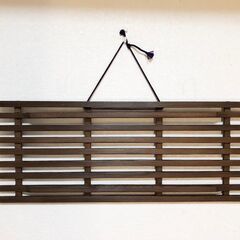 格子デザイン木製額縁 和風壁飾り【未使用】 絵画・色紙入れ・フォ...