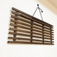 格子デザイン木製額縁 和風壁飾り【未使用】 絵画・色紙入れ・フォトフレーム アジアンテイスト 額装 壁掛けアート　保管品の画像