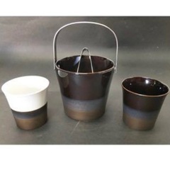 美濃焼きアイスペールとトングのみ　ブロンズの画像