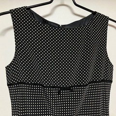 【新品】ドット柄ノースリーブドレス・ワンピース黒の画像