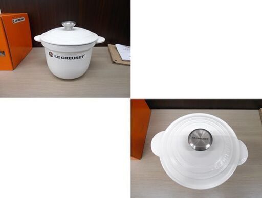 未使用 LE CREUSET 両手鍋 18㎝ ホワイト/白 COCOTTE A RIZ 容量 2L 21110 ル・クルーゼ 苫小牧西店
