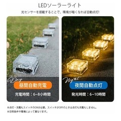 【新品未使用品】　【4個セット】ソーラーライト ガーデンライト LED 防水 屋外の画像