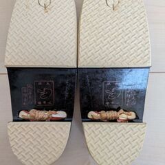 葉模様　下駄の画像