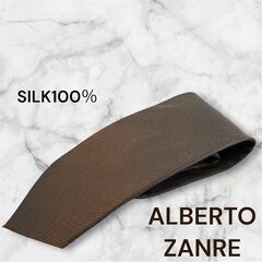 【美品】ALBERTO ZANRÉ シルク100% ネクタイ 日...