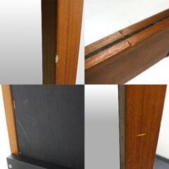 【JM-151】木製スタンドミラー ブラウン 姿見 全身鏡 160㎝ ルームミラー 折りたたみ 飛散防止の画像