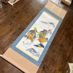 ちぎり絵掛け軸大小セットの画像