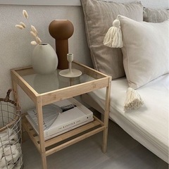 人気商品 【美品】IKEA NESNA サイドテーブル 木製 北欧風の画像