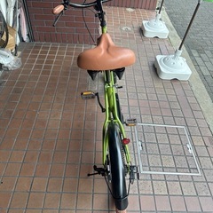 20インチ　ビーチクルーザー風ミニベロ　外装6段変速　砲弾型ダイナモLEDライト付き　カーキ色の画像