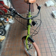 20インチ　ビーチクルーザー風ミニベロ　外装6段変速　砲弾型ダイナモLEDライト付き　カーキ色の画像