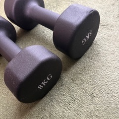 ダンベル　黒　8kg2個セット　の画像