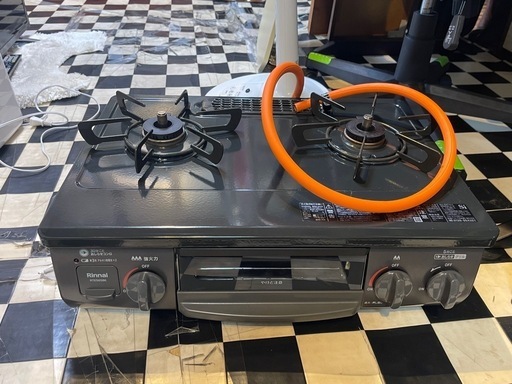 【リサイクルサービス八光】2022年製　リンナイ　ガスコンロ　プロパンガス用　左強火　片面焼きグリル　RTE565BKL/LP