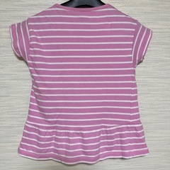 女の子110前後　ピンク　ストライプ　綿100% 夏服　の画像