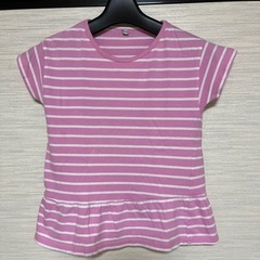 女の子110前後　ピンク　ストライプ　綿100% 夏服　