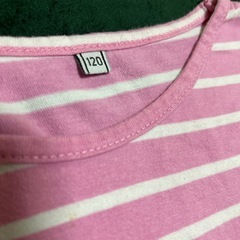 女の子110前後　ピンク　ストライプ　綿100% 夏服　の画像