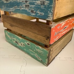 【中古】木製　収納ボックス　ユーズド加工