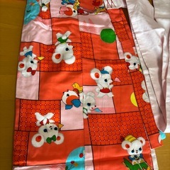 レトロなくまちゃん模様　kids 着物　丈80㎝くらい　未使用の画像