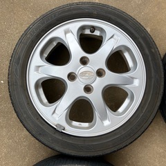 千葉　スバル　R1純正ホイール　エンケイ　15インチ4.5J+45 タイヤ付きの画像