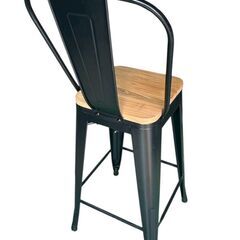 在庫5脚あり★カウンターチェア 背もたれ付き 座面高さ660mm ビンテージ風 店舗用 ハイチェア カフェチェア イス 椅子★の画像