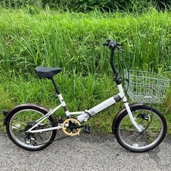 名古屋市内お届け無料20インチ折りたたみ自転車LEDライト付き鍵有りの画像
