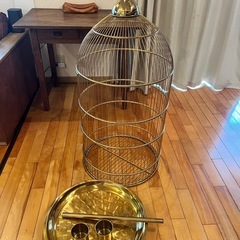 鳥カゴ　鳥籠　ゴールド　アーチ型　特大の画像