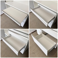 【超美品‼️】定価25万♪ 高級 松田家具 117cm幅キッチンボード 食器棚 収納家具 鏡面仕上げホワイトの画像
