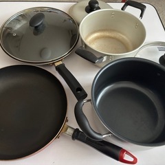 調理器具 4点セット 蓋付き鍋・フライパンの画像