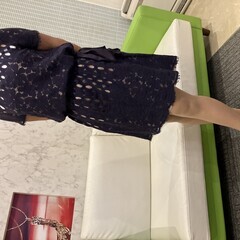 LANVIN ランバン レースワンピース ダークパープルネイビー...