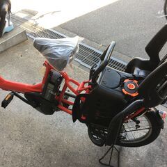 地域限定送料無料　ヤマハ　キッスミニ　三人乗り　子供乗せ　8,9AH　新基準　赤　ギュットクルーム　ビッケポーラー　神戸市　電動自転車の画像