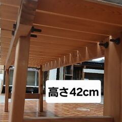【受渡し済】ベンチ　木製　　145×42  　高さ42   イス　1500円の画像