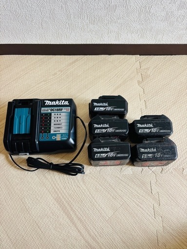 【マキタ】バッテリー&充電器　18v バッテリー5個セット
