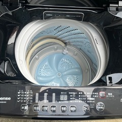ハイセンス　全自動洗濯機　５．５ｋｇ　ブラック　ガラストップ　風乾燥２ｋｇ　ｋｅｙｗｏｒｄ　スリムボディ　ローダウン設計　充実コース　人気色　ＨＷ－Ｇ５５Ｅ４ＫＫの画像