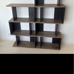 茶色×黒　130cm 本棚２つセットの画像