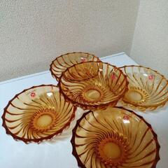 未使用ノリタケ クリスタル 琥珀色 中鉢 ５個とプレート５個の１０個セットの画像